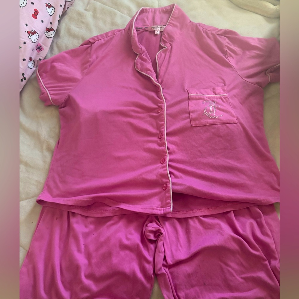 A pink juicy couture pajama set